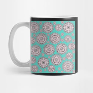 Mandala Lotus Inspirational Graphic Art Design Teal Print Home Decor & Gifts Mug